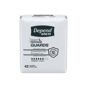 Depend Guards Incontinence Pads for Men, Overnight Absorbency, 42 Count