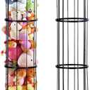 Metal Stuffed Animal Zoo Storage Holder Standing, Simple Installation, Durable Black Soft Toy Storage Organizer Shelves Basket, Suitable for Bedroom Nursery Play Room Decor (White)