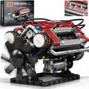 Tuajixz V8 Engine Building Blocks Sets, V8 Engine Model Kit That Runs  Motorized with Moving Pistons, Crankshaft & Rotating Fan, Realistic Engine Simulation for Car Enthusiasts, 588Pcs