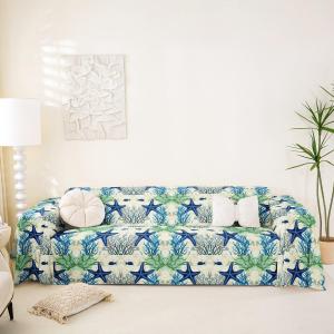 jejeloiu Starfish Beach Covers Coastal Couch 71" X118" Kids Washable
Furniture Slipcovers Coral Teal Blue Cushion Dogs Cats Sofa Couch Protector