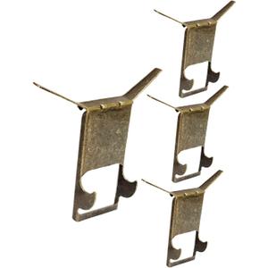 QCAA Steel Brick Hangar for Wall, Clip on Wall, Antique Brass, Made in Taiwan, 4 Pack