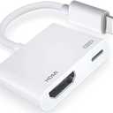 [Apple MFi Certified] Lightning to HDMI Adapter, No Power Needed 1080P Video & Audio Sync Screen Converter with Lightning Charging Port, iPhone to HDMI Adapter Compatible with iOS