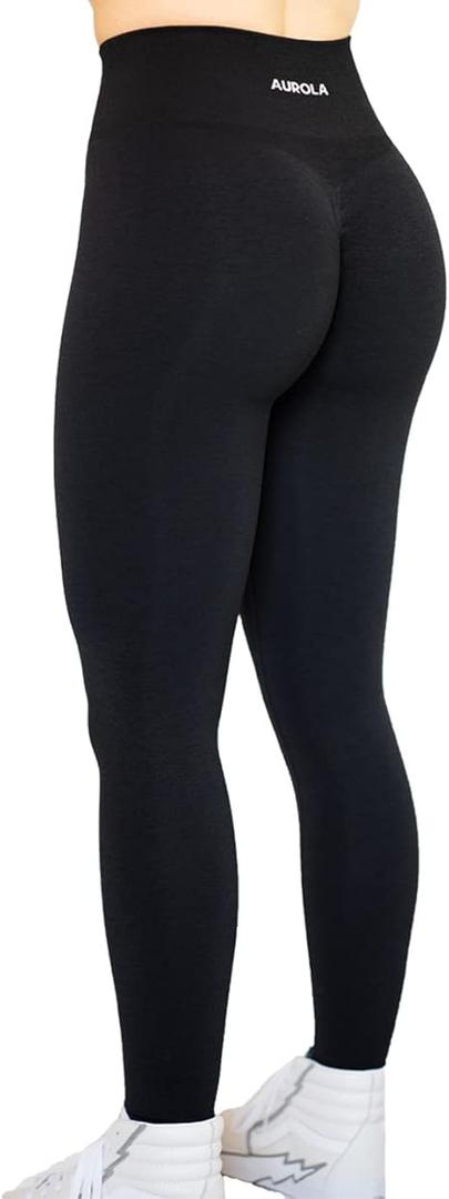 AUROLA Workout Leggings for Women Seamless Scrunch Tights Tummy Control Gym Fitness Girl Sport Active Yoga  2 Pants Large