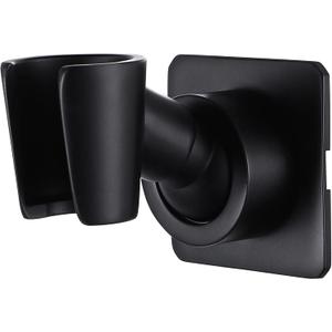 Shower Head Holder All Meta lHandheld Shower Wand Bracket Adhesive Shower Wall Mount Holder Brass Shower Spray Holder Black, Drill Free Glue Installation