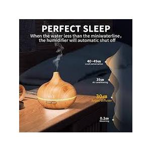 Aidodo Essential Oil Diffuser, 500 ml, Ultrasonic Humidifier, Cold Steam Diffuser, 7-Colour LED, 4 Timers, Air Freshener, Humidifier, Home, Office, Baby Etc