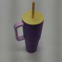 40 oz Tumbler with Handle and Straw for Her, Flexible Straw, Insulated Tumbler Cups with Silicone Bottom, Keeps Beverages Cold Up to 24 Hours, Gym/Work/Travel/School/GiftGrape Purple