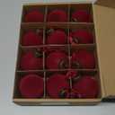 12 Pcs Velvet Christmas Balls Bulk Shatterproof Plastic Christmas Tree Decorations for Decorative Hanging Baubles (12, Red, 2.36Inch)