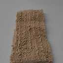 Yimobra Bathroom Rugs Non Slip Washable - Ultra Soft Absorbent Chenille Bath Mat, Quick Dry Shaggy Floor Carpet for Tub Shower, Light Brown Home Decor Accessories, 24x17 Inch