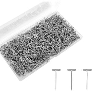 1500pcs Wig T Pins, 1in Metal Straight Head Stick T Pins for Jewelry Sewing Wig Making Fabric Blocking Knitting Quilting Crochet and Picture Hanging DIY Crafts Supplies