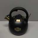 Tea Kettle for Stove Top Whistling Teapot, 3.2Q Tea Pot Stainless Steel Teakettle with Heat Proof Ergonomic Handle (Black)