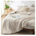 Bedsure Oversized Queen Comforter Set - Beige Soft Bedding for All Seasons, Cationic Dyed Bed Set, 1 Pieces, 1 Oversized Queen Size Comforter (98"x98")