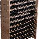 Rack Cabinet Freestanding for Floor Wooden Stackable Storage Modular countertop Wood Holder (120bottle)