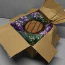 Artificial Faux Hanging Flowers Plants Baskets for Outdoors Fake 3 Bundles Silk in Planter UV Resistant for Porch Patio Balcony Garden Yard Home Decor (3Pcs Purple,1Pcs Hanging Basket)