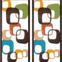 CroBlissful 2 Pcs Mid Century Wall Art Mid Century Modern Decor Elegance Wall Accents Wood Abstract Decor Geometric Panels for Interior Panel Wood Art for Home Living Room
