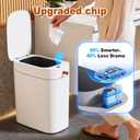 funest Bathroom Trash Can with Lid, Automatic Motion Sensor Trash Can, 3.5 Gallon Garbage Can, Type-C Rechargeable, Bag-Holding Design, One-Pull Auto Packing, Quiet-Close Hinge for Bedroom, Office
