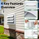 4 Inch Dryer Vent Cover for Exterior Wall Vent Hood Outlet Airflow, Dryer Air Vent with Screen with 4 Screw for Easy Installation, White