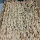 Teenyyou Woven Scalloped Tray 24" L X 18" W X 2.4" H Handwoven Serving Ottoman Tray with Handles Large Rectangle Basket for Decorative Organizing(Water Hyacinth)