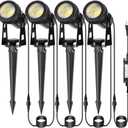 Outdoor Landscape Lighting Outdoor Spot Lights with Transformer for Yard, Plant, Lawn, Tree, Flags, House, Garden, Fence Use, IP65 Waterproof & Connectable- 3 Pack (3)