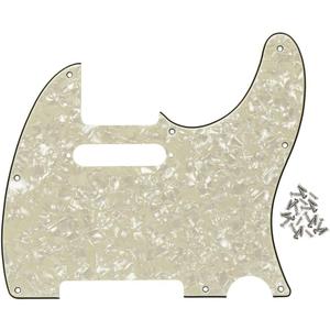 FLEOR 8 Hole TL Pickguard Scratch Plate with Pickguard Screws Set Fit USA/MX Standard TL Style Pickguard Replacement, 4Ply Aged Pearl