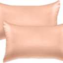 Elegant Comfort 2-Pack Cooling Viscose Satin Pillowcase Set with Hidden Zipper Closure, Silky Smooth for Best Hair and Skin Care-Beautiful Gift Box-2-Piece Satin Pillowcase Set, King, Dusty Rose