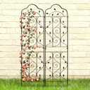 hogardeck 4 Packs 72 * 18 inch Metal Garden Trellis for Climbing Plants Outdoor,Heavy Duty,Black Coating Rustproof Trellis for Rose, Vegetable, Flowers, Expandable,Perfect for Training Climbing Plants