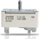 316436000 316021500 Surface Burner Control Switch Fits Frigidaire 6 Inch Range Surface Element Control Switch Replacement Replace Model: 1155394, EA1145039, PS1145039, AH1145039, AP3890378
