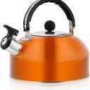 shenruifa 3L Stainless Steel Whistling Camping Bottle Lightweight Kettle for Camping Trips (Orange)