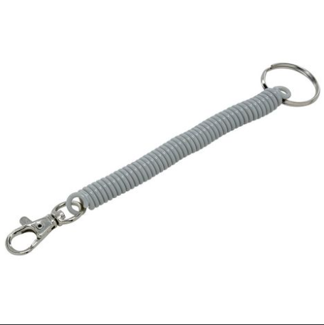 Hillman Expandable Coil with Metal Clip, Pack of 1, Grey