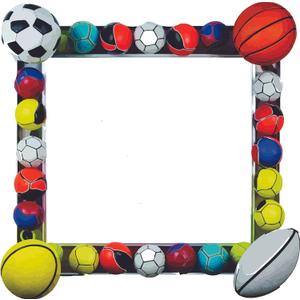 Basketball Soccer Ball Tennis Ball Balls Frame Wall Decal Wall Dcor Vinyl Sticker Size: 26 x 26