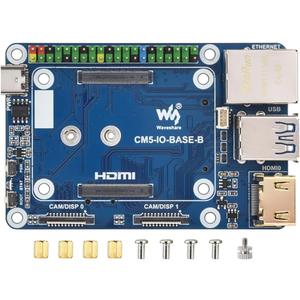 Mini Base Board for Raspberry Pi CM5 Lite/eMMC, Compute Module 5 Mini IO Board with Gigabit Eth/40PIN GPIO/M.2 M Key/USB 3.2/USB 2.0/HDMI Interface etc. Onboard EEPROM and Encryption Chip
