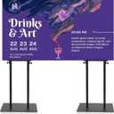 2Pack Heavy Duty Poster Stand, Double-Sided Display for Board & Foam Sign, Adjustable Floor Sign Holder Stand, Holds Up to 75" Boards, Up to 78" Tall, Perfect for Weddings, Events, and Business Spaces (Black)