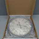 Round Classic Wall Clock Silent Non Ticking 16 Inch Extra Large Quality Quartz Vintage Clock, Rome Retro Decorate Clock Battery Operated, Easy to Read for Home Kitchen Living/Restaurant (Black-brown)