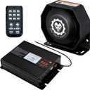 Police Siren Speaker PA System Kit Warning Emergency Siren 12V 200W 125-145dB Remote Control with Handheld Microphone for Ambulance Vehicles Truck Car SUV ATV UTV