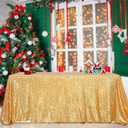 B-COOL Gold Sequin Tablecloth Birthday Table Cloths for Parties Rectangle Wedding Tablecloth Sparkly Sequin Fabric Tablecloth Christmas 90x90inches