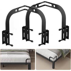 DELLAN Mattress Slide Stopper, Corner Non-Slip Mattress Gripper Retainer Bar, Holder for 1.75"x 2.9" Metal Bed Frame to Prevent Sliding (2 Pack)