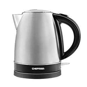 Chefman Stainless Steel Electric Kettle w/ 360degree Swivel Base, Auto Shut Off & Boil Dry Protection, BPA-Free Interior and Cool-Touch Handle, 7+ Cup Capacity, 1.7 Liter, 1500W