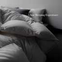 KRT Luxurious Goose Feathers Down Comforter - Grey Thickened Heavyweight Warmth Duvet Insert - 100% Cotton Cover with Corner Tabs (King Winter, 106''x90'')