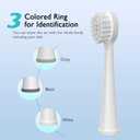 Replacement Brush Heads for Waterpik Sonic Fusion 2.0 - Flossing Toothbrush Head for Water pik with Color-Coded Rings & Hygienic Caps - 3 Pack White Soft Bristles - Compact Size