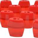 Westcott 55877 2-Hole Manual Pencil Sharpeners for School, Red, 12 Pack