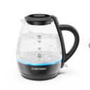 Chefman 1.7-Liter Electric Tea Kettle w/ Borosilicate Glass and Automatic Shutoff - Black