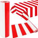 100Ft Long Tablecloth Roll Red and White Striped Tablecloth Carnival Circus Tent Party Supplies Halloween Christmas Plastic Picnic Table Cover for Birthday Party Circus Backdrop Banner Decoration