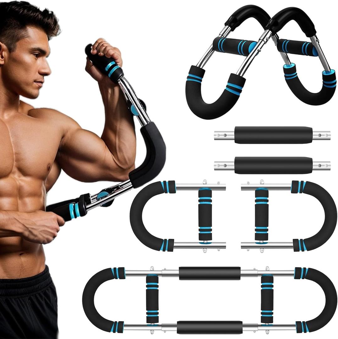 Chest Workout Equipment, 66-110lb Adjustable Arm Trainer, Chest Trainer for Men, Arm Workout Equipment, Portable Detachable Spring Resistance Home Fitness Equipment for Enhancing Upper Body Muscle