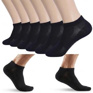 6 Pairs Thin Ankle Socks for Men Women Cotton Low Cut Short Athletic Running Socks (Black)