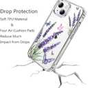 Lavender Flower Clear Case Compatible with iPhone 14 Plus, Cute Girls and Women Floral Back Case Cover, Summer Floral Transparent Flexible TPU Bumper Shockproof Protective Phone Case