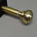 Brass Curtain Rods for Window 28 to 48 Inch, Heavy Duty 1 Inch Diameter Single Curtain Rod, Decorative Curtain Rod with Cap Finials, Adjustable Drapery Rods Window Curtain Rods 28-48"
