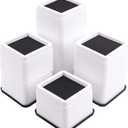 BTSDhome Bed Risers 3 or 6 Inch Heavy Duty Stackable Furniture Risers for Sofas Table Couch Chair Bed Raisers Set of 8 White
