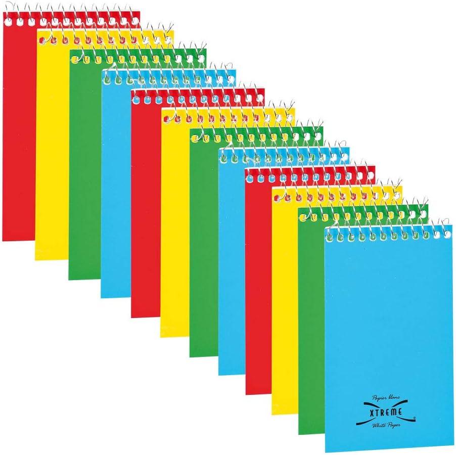 National Memo Book, Narrow Ruling, Top-Bound, Assorted Colors, 3" x 5", 60 Sheets, Pack of 12 (31120-12)