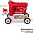 Radio Flyer Scan & Sort Shopping Cart, Red, for Kids 1+, Interactive Baby Walker with Lights & Adjustable Sound, Includes 6 Play Food Items, Adjustable Height Baby Push Walker, for Indoor Play