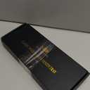 Bathroom Tray for Counter Top Organizer  Acacia Wood Vanity Tray with Metal Frame for Dresser, Kitchen, Nightstand  Black & Acacia Decorative Storage (11" x 4.5" x 1.5")