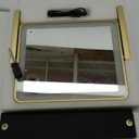 Gold Vanity Mirror with Lights, 14"12" LED Makeup Mirror, Lighted Makeup Mirror with Lights, Smart Touch Control 3 Colors Dimmable, Lighted Up Mirror for Makeup Desk, 360 Rotation